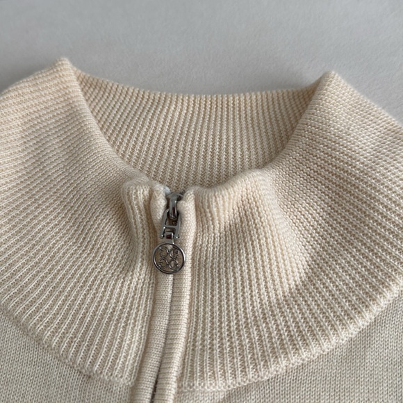 G/FORE Merino Wool Mock Neck Cream/Navy Sweater Size M - Picture 2 of 7